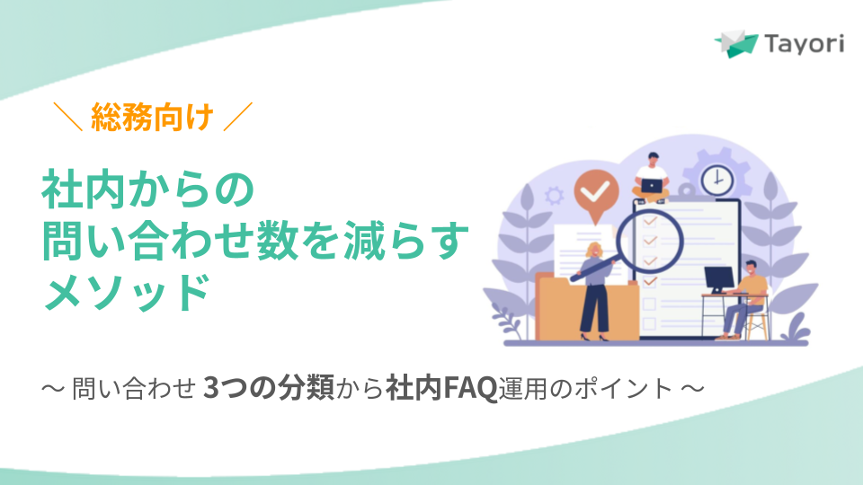 社内からの問い合わせ数を減らす
メソッドの資料画像
